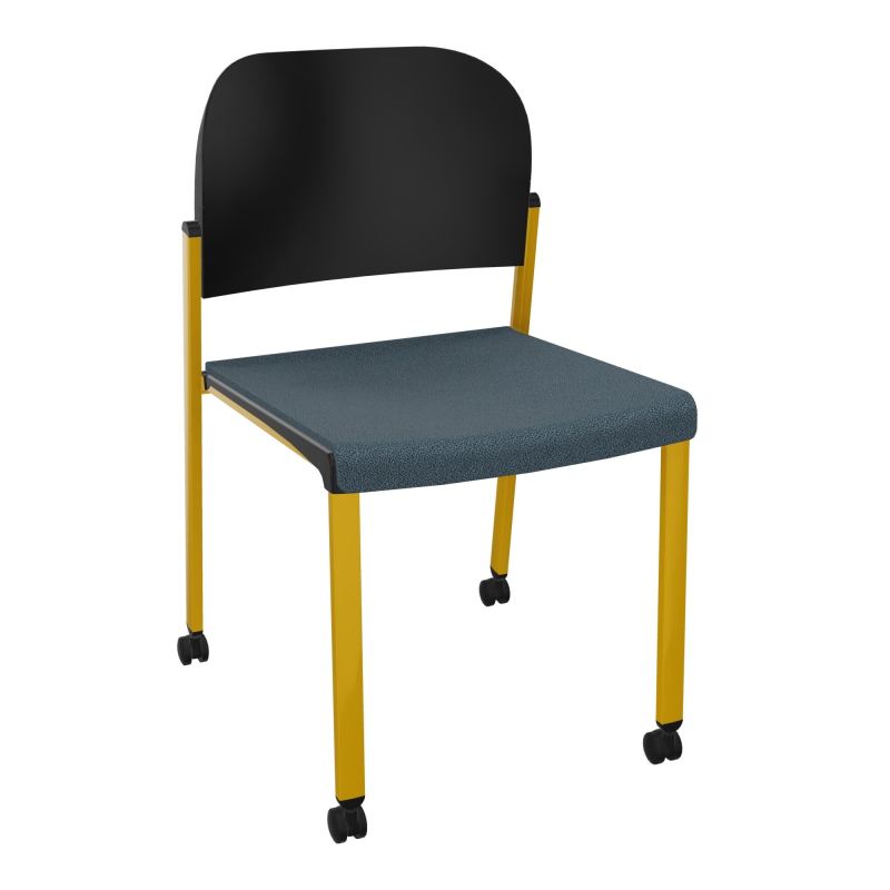 ROMY CHAISE 4P ROULT ASSISE TISSU DOSSIER POLYPRO SANS ACCOUDOIRS  KA SX PU