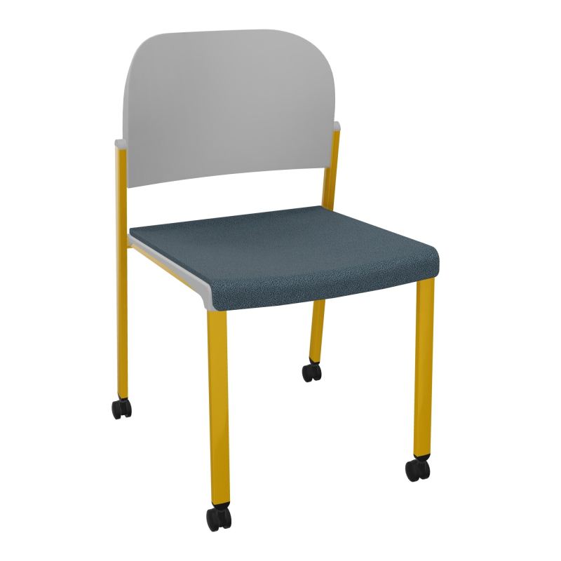 ROMY CHAISE 4P ROULT ASSISE TISSU DOSSIER POLYPRO SANS ACCOUDOIRS  KA SX PX