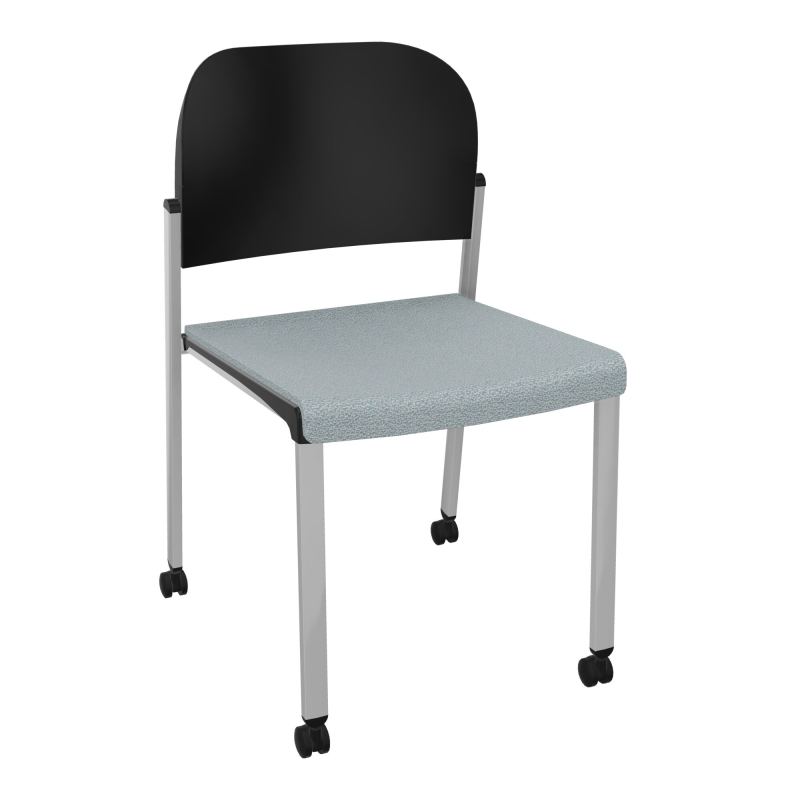 ROMY CHAISE 4P ROULT ASSISE TISSU DOSSIER POLYPRO SANS ACCOUDOIRS  KD SB PU