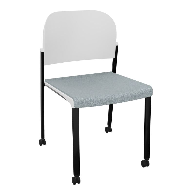 ROMY CHAISE 4P ROULT ASSISE TISSU DOSSIER POLYPRO SANS ACCOUDOIRS  KD SG PT