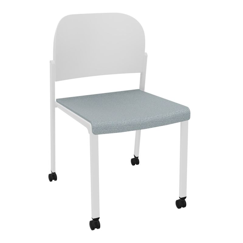 ROMY CHAISE 4P ROULT ASSISE TISSU DOSSIER POLYPRO SANS ACCOUDOIRS  KD SP PT