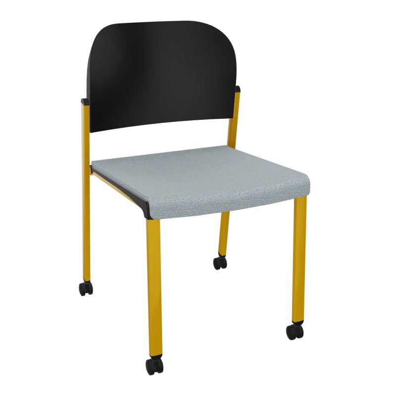 ROMY CHAISE 4P ROULT ASSISE TISSU DOSSIER POLYPRO SANS ACCOUDOIRS  KD SX PU
