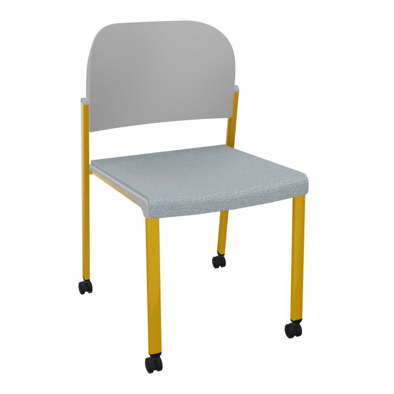 ROMY CHAISE 4P ROULT ASSISE TISSU DOSSIER POLYPRO SANS ACCOUDOIRS  KD SX PX