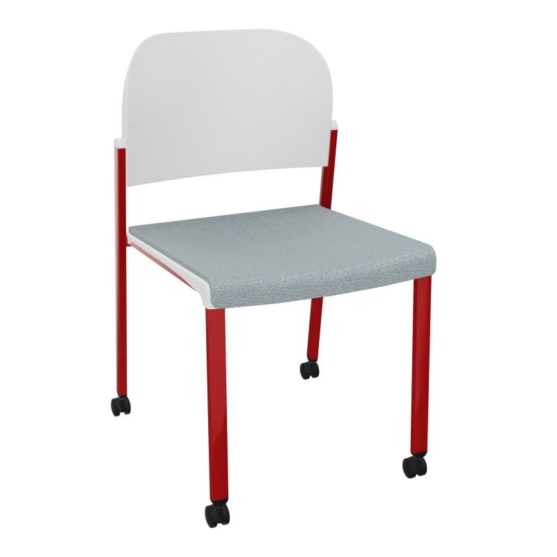 ROMY CHAISE 4P ROULT ASSISE TISSU DOSSIER POLYPRO SANS ACCOUDOIRS  KD ZY PT