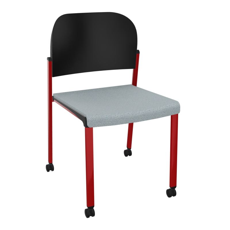 ROMY CHAISE 4P ROULT ASSISE TISSU DOSSIER POLYPRO SANS ACCOUDOIRS  KD ZY PU