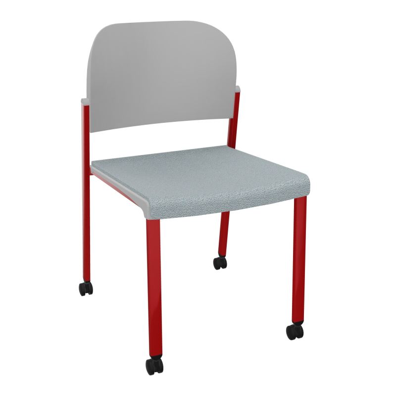 ROMY CHAISE 4P ROULT ASSISE TISSU DOSSIER POLYPRO SANS ACCOUDOIRS  KD ZY PX