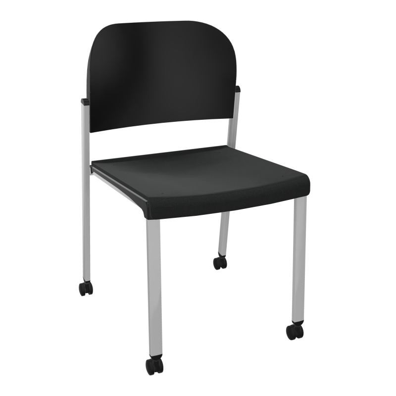 ROMY CHAISE 4P ROULT ASSISE TISSU DOSSIER POLYPRO SANS ACCOUDOIRS  KE SB PU