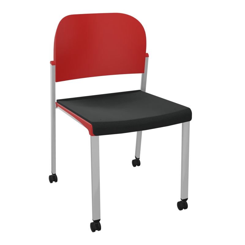 ROMY CHAISE 4P ROULT ASSISE TISSU DOSSIER POLYPRO SANS ACCOUDOIRS  KE SB PZ