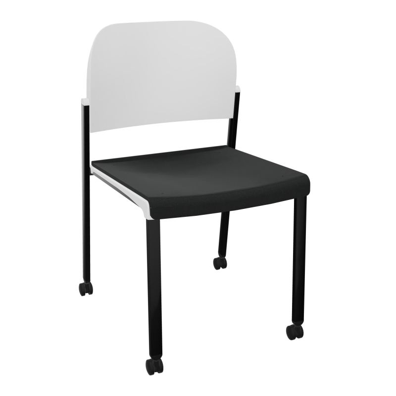 ROMY CHAISE 4P ROULT ASSISE TISSU DOSSIER POLYPRO SANS ACCOUDOIRS  KE SG PT