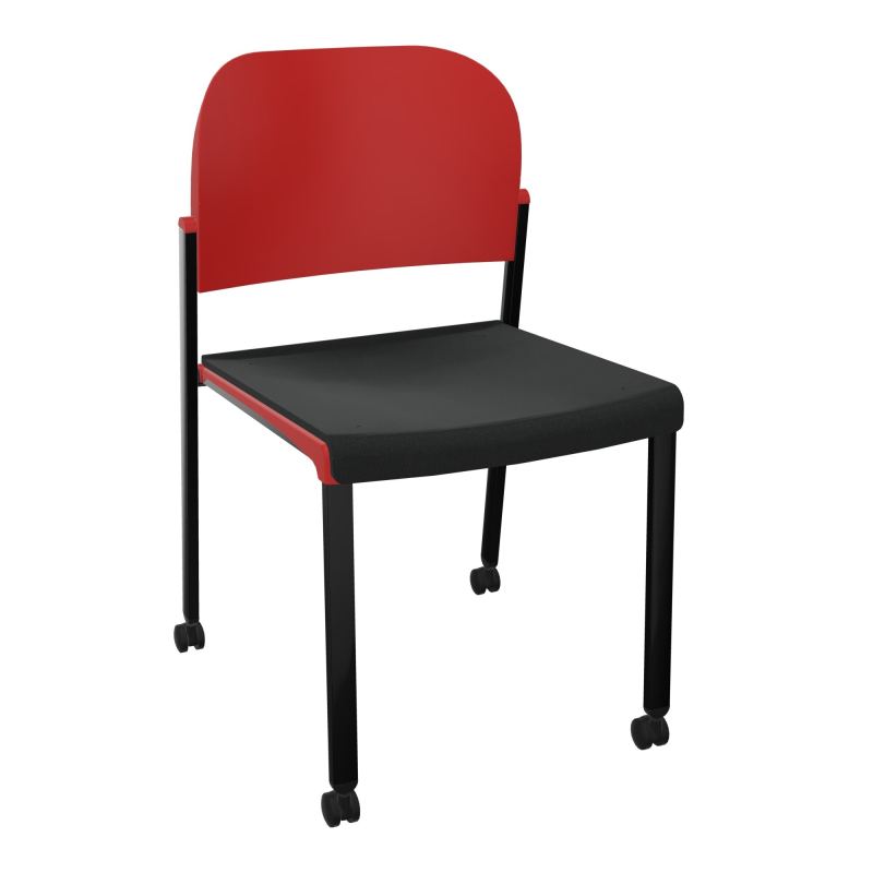 ROMY CHAISE 4P ROULT ASSISE TISSU DOSSIER POLYPRO SANS ACCOUDOIRS  KE SG PZ
