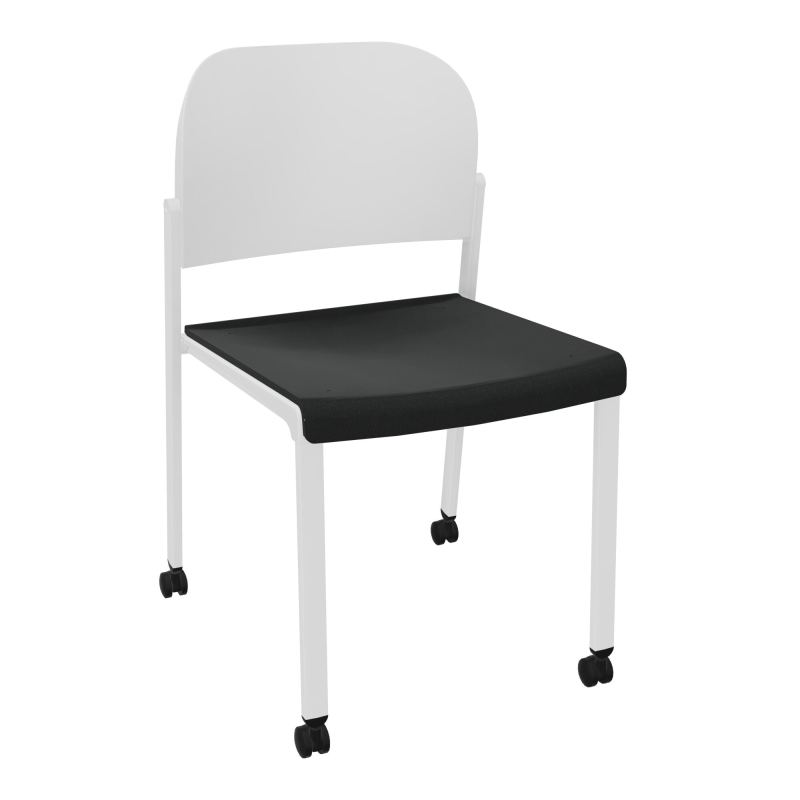 ROMY CHAISE 4P ROULT ASSISE TISSU DOSSIER POLYPRO SANS ACCOUDOIRS  KE SP PT