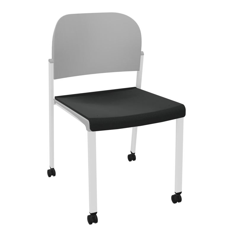 ROMY CHAISE 4P ROULT ASSISE TISSU DOSSIER POLYPRO SANS ACCOUDOIRS  KE SP PX