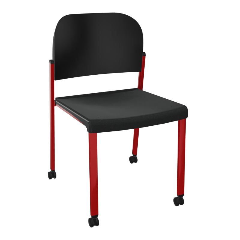ROMY CHAISE 4P ROULT ASSISE TISSU DOSSIER POLYPRO SANS ACCOUDOIRS  KE ZY PU