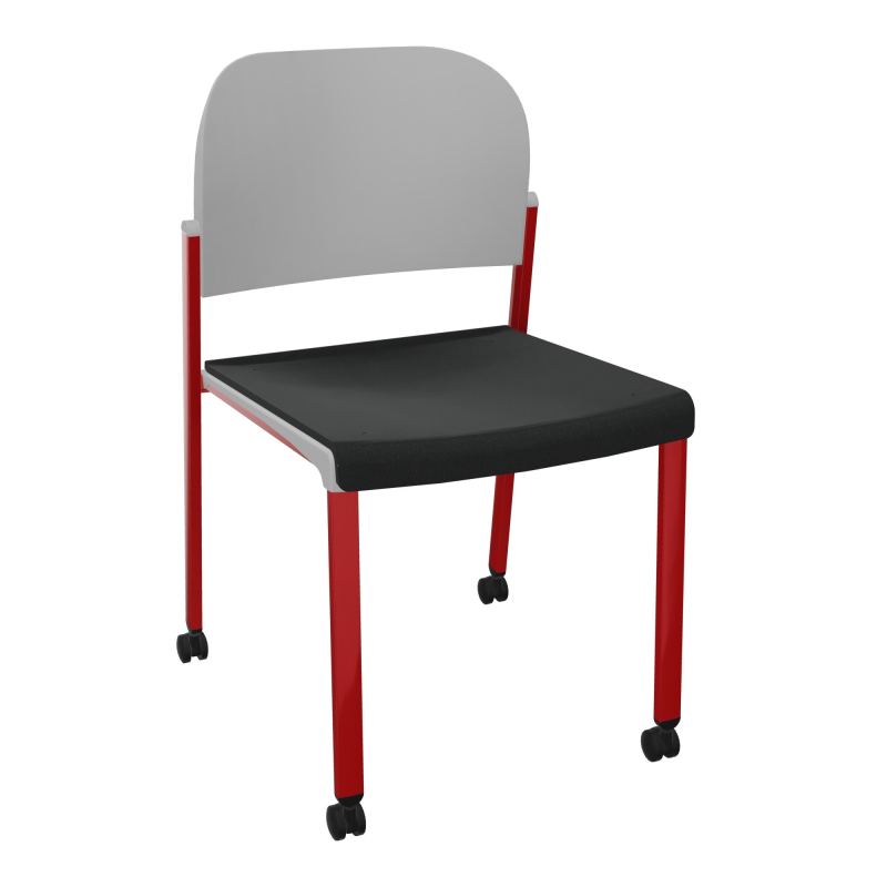 ROMY CHAISE 4P ROULT ASSISE TISSU DOSSIER POLYPRO SANS ACCOUDOIRS  KE ZY PX