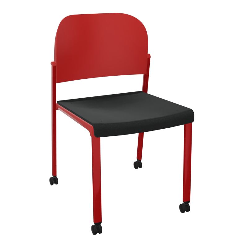 ROMY CHAISE 4P ROULT ASSISE TISSU DOSSIER POLYPRO SANS ACCOUDOIRS  KE ZY PZ