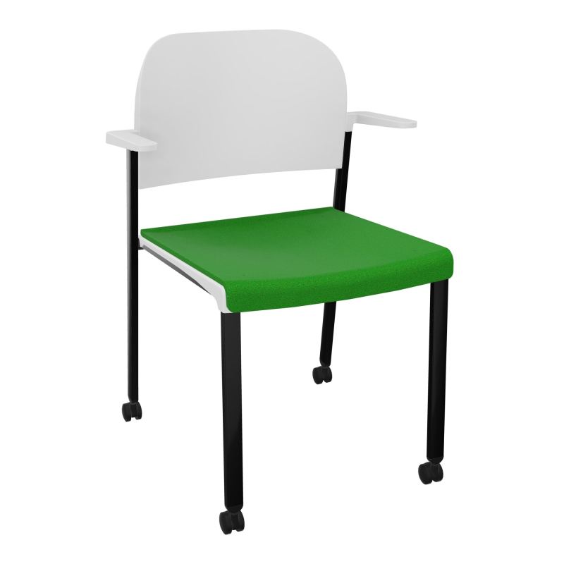 ROMY CHAISE 4P ROULT ASSISE TISSU DOSSIER POLYPRO AVEC ACCOUDOIRS  A1 SG PT