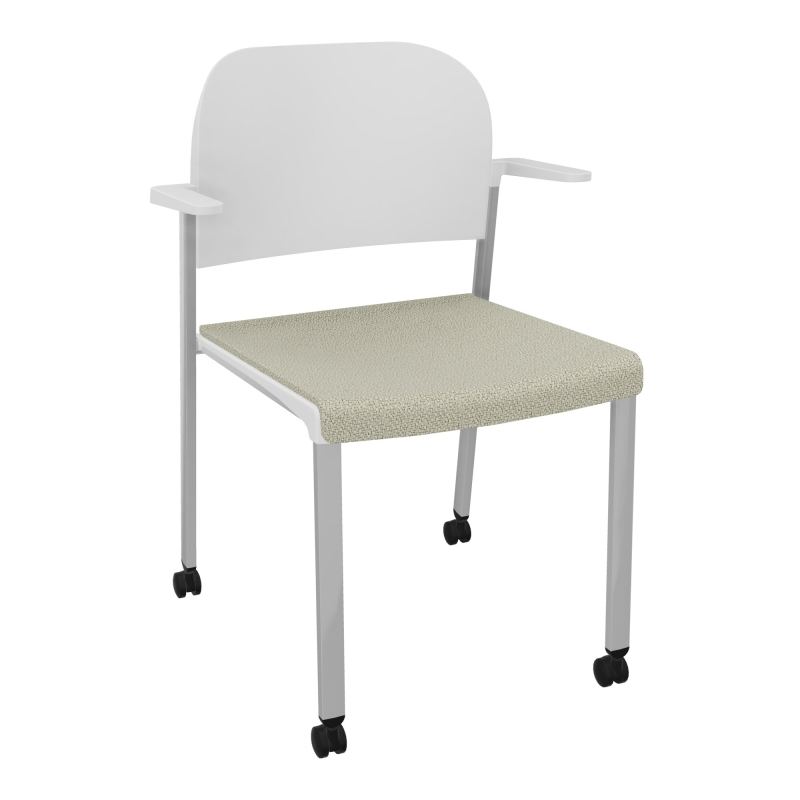 ROMY CHAISE 4P ROULT ASSISE TISSU DOSSIER POLYPRO AVEC ACCOUDOIRS  A2 SB PT