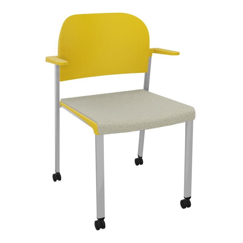 ROMY CHAISE 4P ROULT ASSISE TISSU DOSSIER POLYPRO AVEC ACCOUDOIRS  A2 SB PW