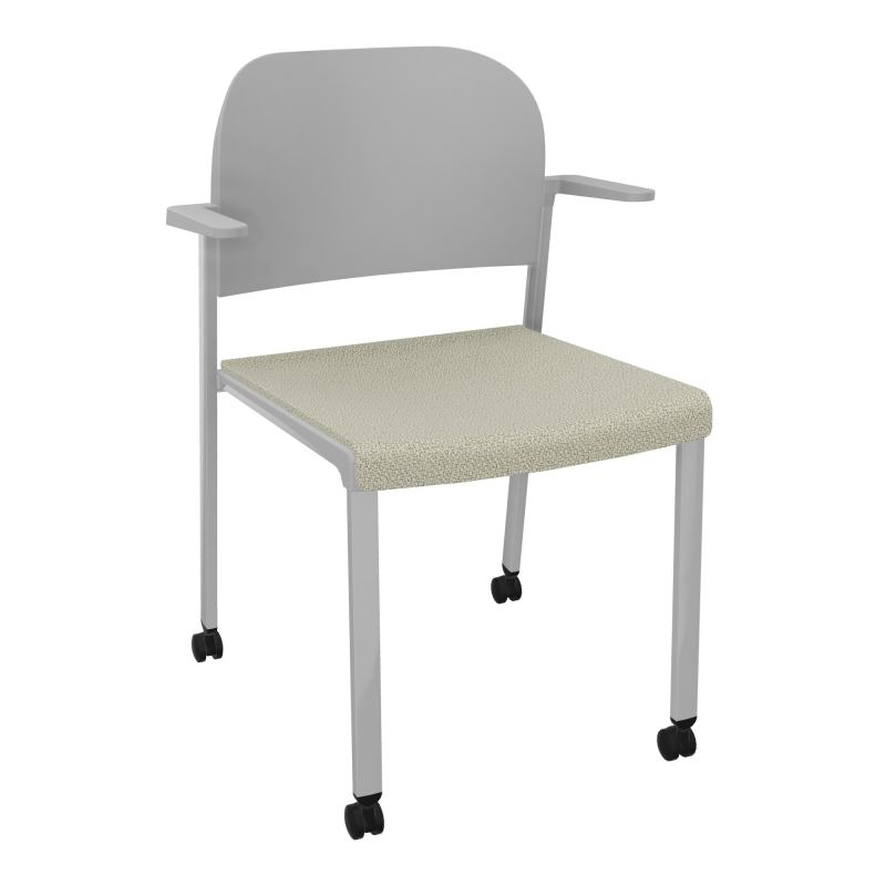 ROMY CHAISE 4P ROULT ASSISE TISSU DOSSIER POLYPRO AVEC ACCOUDOIRS  A2 SB PX