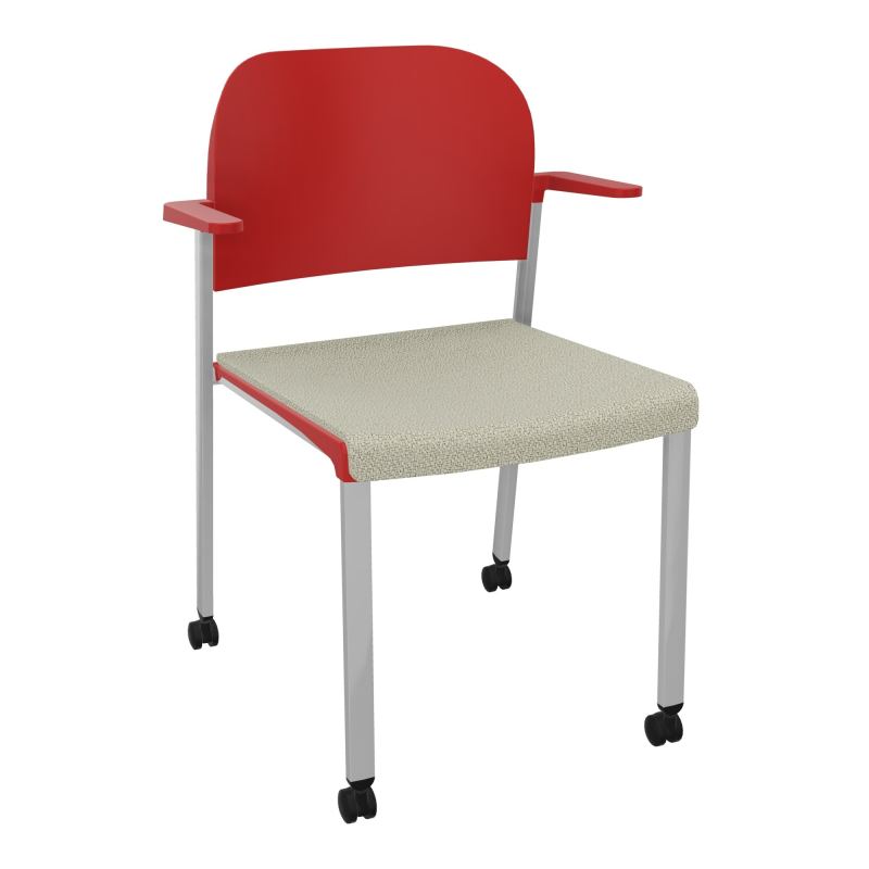 ROMY CHAISE 4P ROULT ASSISE TISSU DOSSIER POLYPRO AVEC ACCOUDOIRS  A2 SB PZ