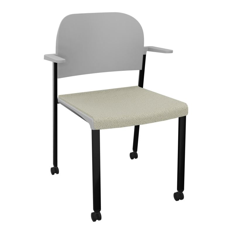 ROMY CHAISE 4P ROULT ASSISE TISSU DOSSIER POLYPRO AVEC ACCOUDOIRS  A2 SG PX