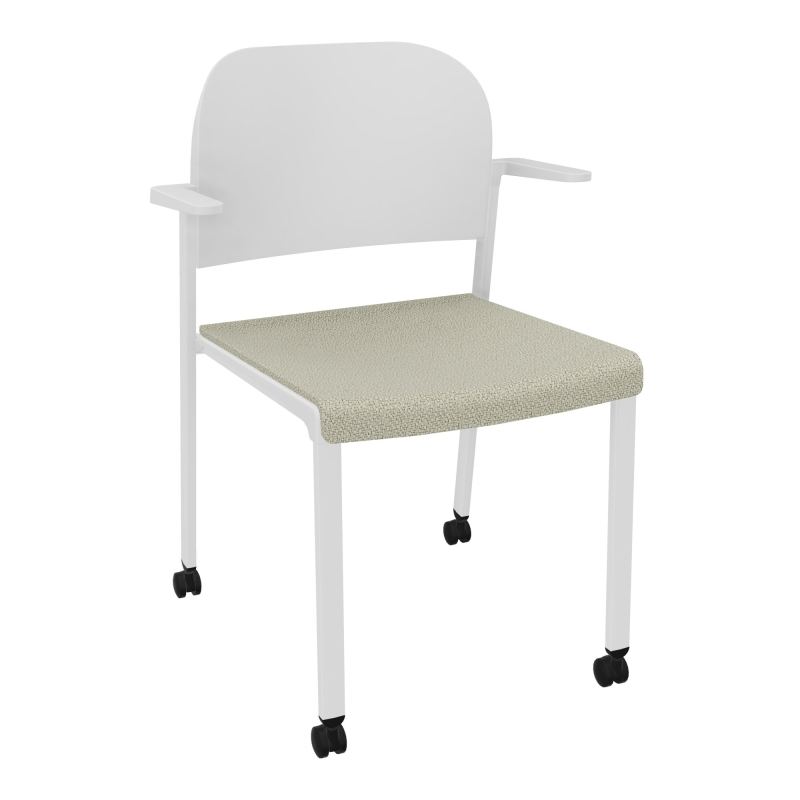 ROMY CHAISE 4P ROULT ASSISE TISSU DOSSIER POLYPRO AVEC ACCOUDOIRS  A2 SP PT
