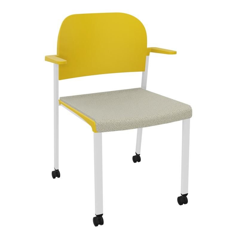 ROMY CHAISE 4P ROULT ASSISE TISSU DOSSIER POLYPRO AVEC ACCOUDOIRS  A2 SP PW