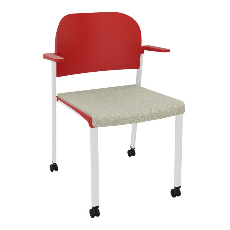 ROMY CHAISE 4P ROULT ASSISE TISSU DOSSIER POLYPRO AVEC ACCOUDOIRS  A2 SP PZ