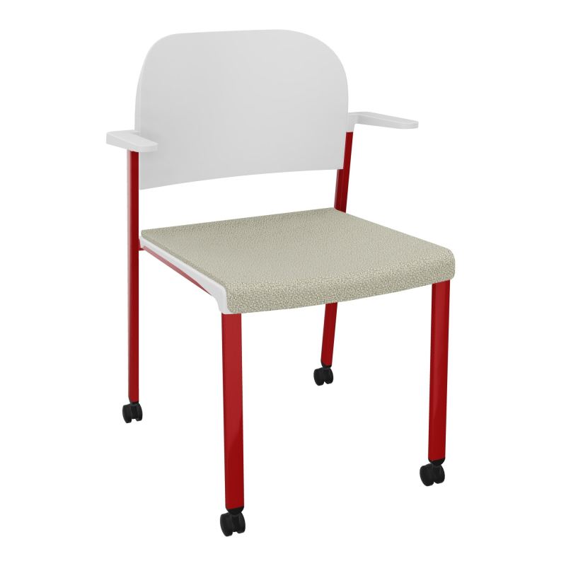ROMY CHAISE 4P ROULT ASSISE TISSU DOSSIER POLYPRO AVEC ACCOUDOIRS  A2 ZY PT