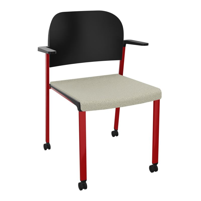 ROMY CHAISE 4P ROULT ASSISE TISSU DOSSIER POLYPRO AVEC ACCOUDOIRS  A2 ZY PU