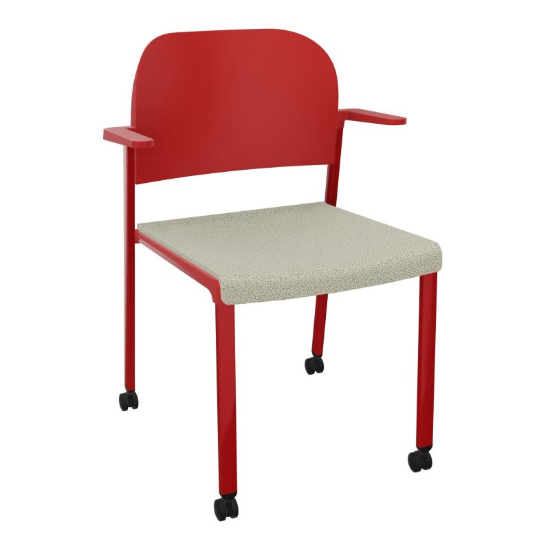 ROMY CHAISE 4P ROULT ASSISE TISSU DOSSIER POLYPRO AVEC ACCOUDOIRS  A2 ZY PZ