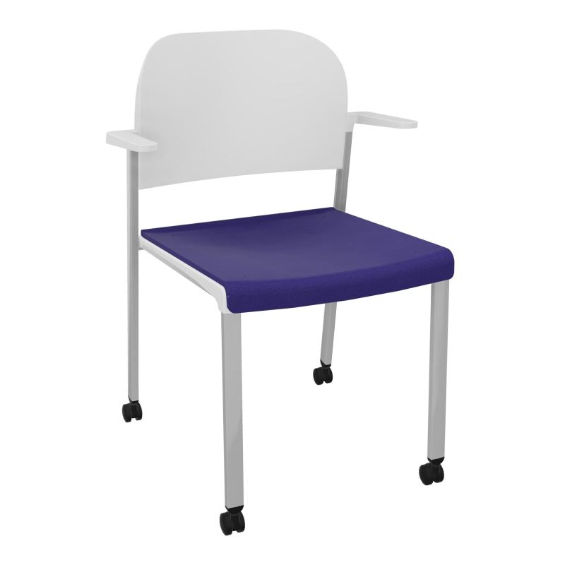 ROMY CHAISE 4P ROULT ASSISE TISSU DOSSIER POLYPRO AVEC ACCOUDOIRS  A3 SB PT
