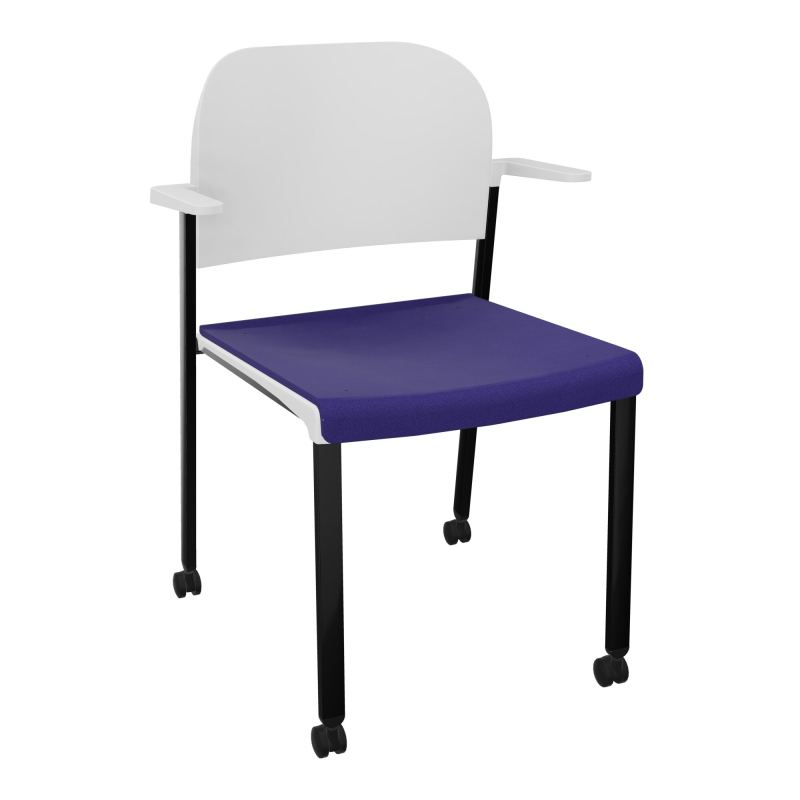 ROMY CHAISE 4P ROULT ASSISE TISSU DOSSIER POLYPRO AVEC ACCOUDOIRS  A3 SG PT