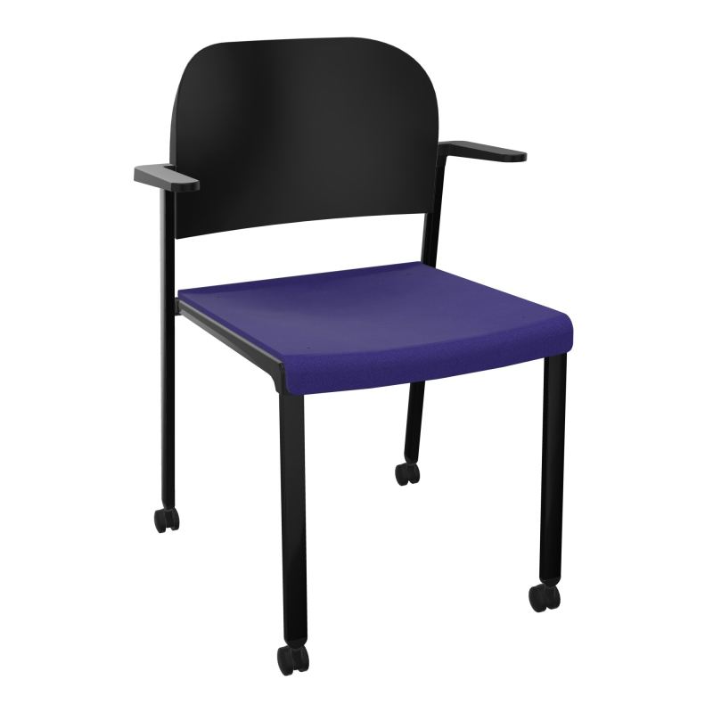 ROMY CHAISE 4P ROULT ASSISE TISSU DOSSIER POLYPRO AVEC ACCOUDOIRS  A3 SG PU