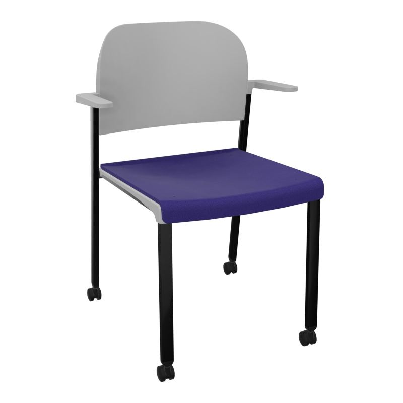 ROMY CHAISE 4P ROULT ASSISE TISSU DOSSIER POLYPRO AVEC ACCOUDOIRS  A3 SG PX