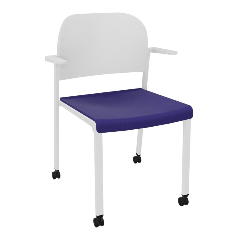 ROMY CHAISE 4P ROULT ASSISE TISSU DOSSIER POLYPRO AVEC ACCOUDOIRS  A3 SP PT