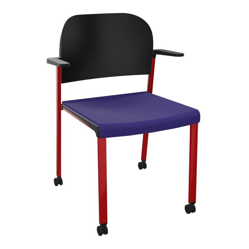 ROMY CHAISE 4P ROULT ASSISE TISSU DOSSIER POLYPRO AVEC ACCOUDOIRS  A3 ZY PU