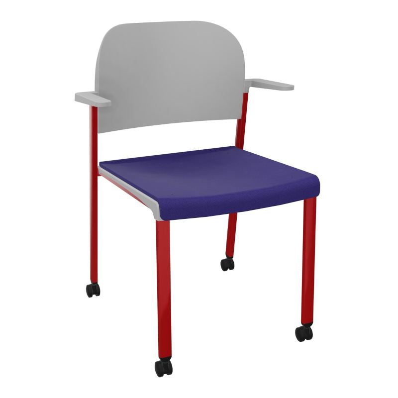 ROMY CHAISE 4P ROULT ASSISE TISSU DOSSIER POLYPRO AVEC ACCOUDOIRS  A3 ZY PX