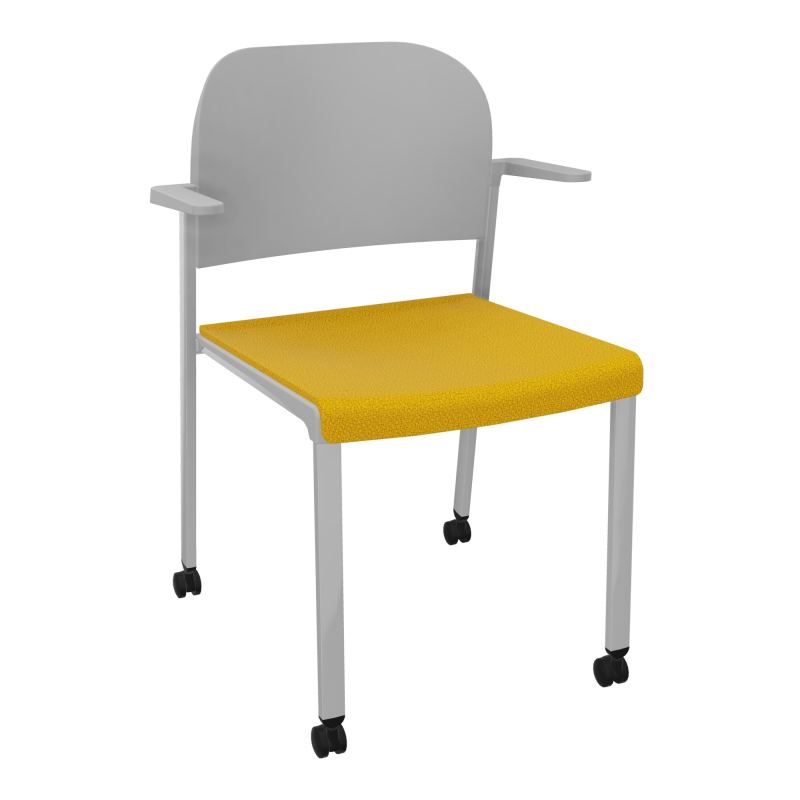 ROMY CHAISE 4P ROULT ASSISE TISSU DOSSIER POLYPRO AVEC ACCOUDOIRS  A5 SB PX