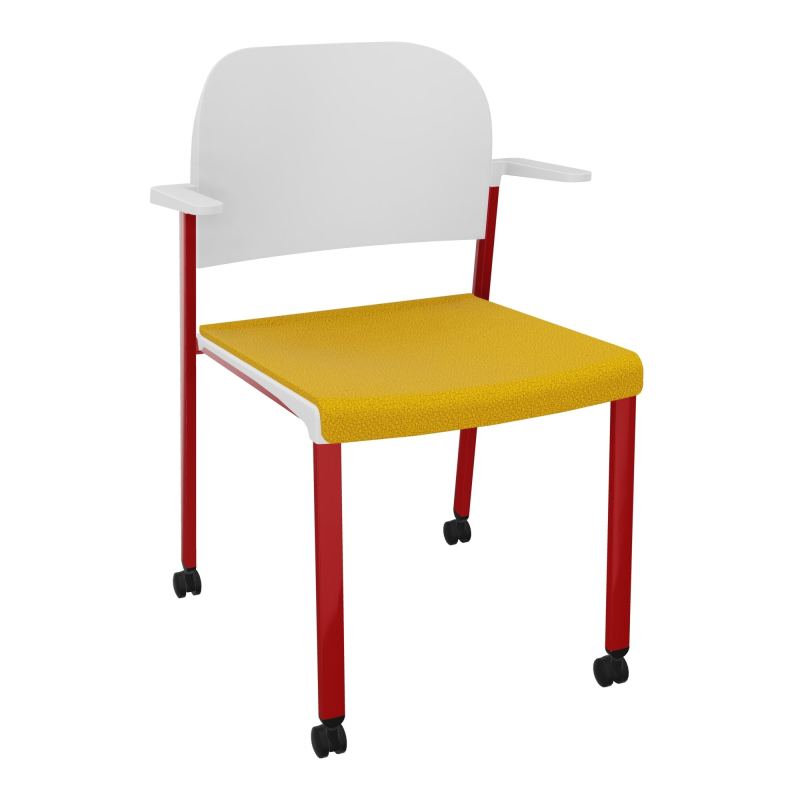 ROMY CHAISE 4P ROULT ASSISE TISSU DOSSIER POLYPRO AVEC ACCOUDOIRS  A5 ZY PT