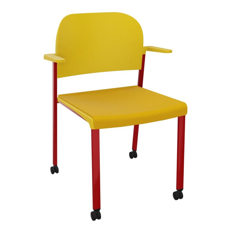 ROMY CHAISE 4P ROULT ASSISE TISSU DOSSIER POLYPRO AVEC ACCOUDOIRS  A5 ZY PW