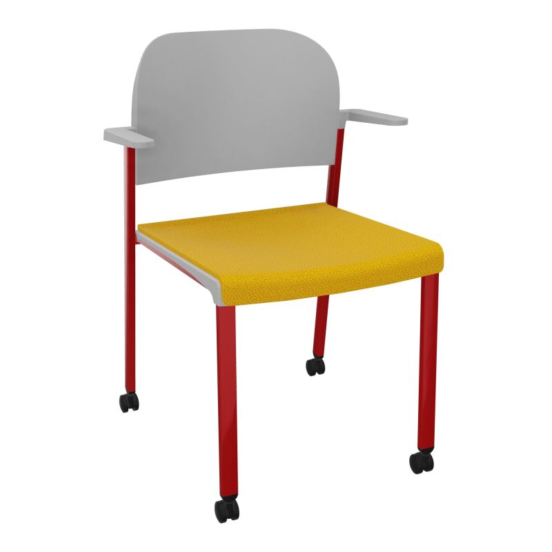 ROMY CHAISE 4P ROULT ASSISE TISSU DOSSIER POLYPRO AVEC ACCOUDOIRS  A5 ZY PX