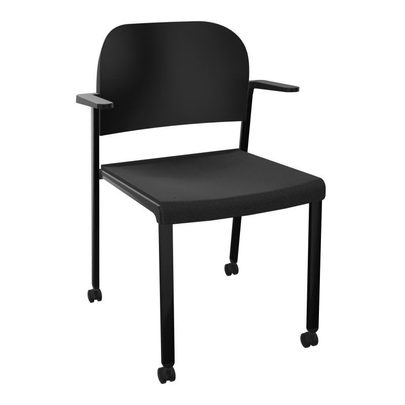 ROMY CHAISE 4P ROULT ASSISE TISSU DOSSIER POLYPRO AVEC ACCOUDOIRS  A6 SG PU