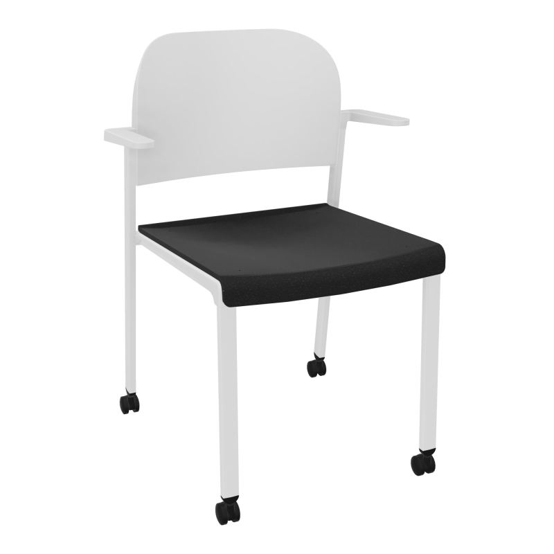 ROMY CHAISE 4P ROULT ASSISE TISSU DOSSIER POLYPRO AVEC ACCOUDOIRS  A6 SP PT