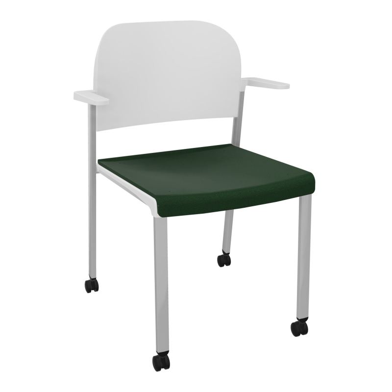 ROMY CHAISE 4P ROULT ASSISE TISSU DOSSIER POLYPRO AVEC ACCOUDOIRS  A9 SB PT