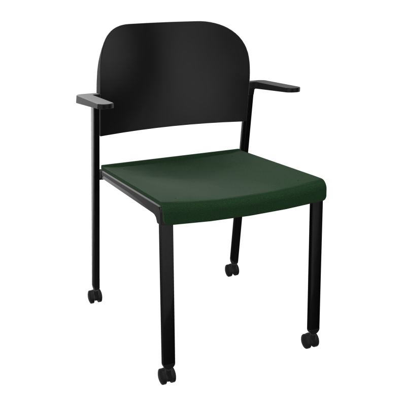 ROMY CHAISE 4P ROULT ASSISE TISSU DOSSIER POLYPRO AVEC ACCOUDOIRS  A9 SG PU