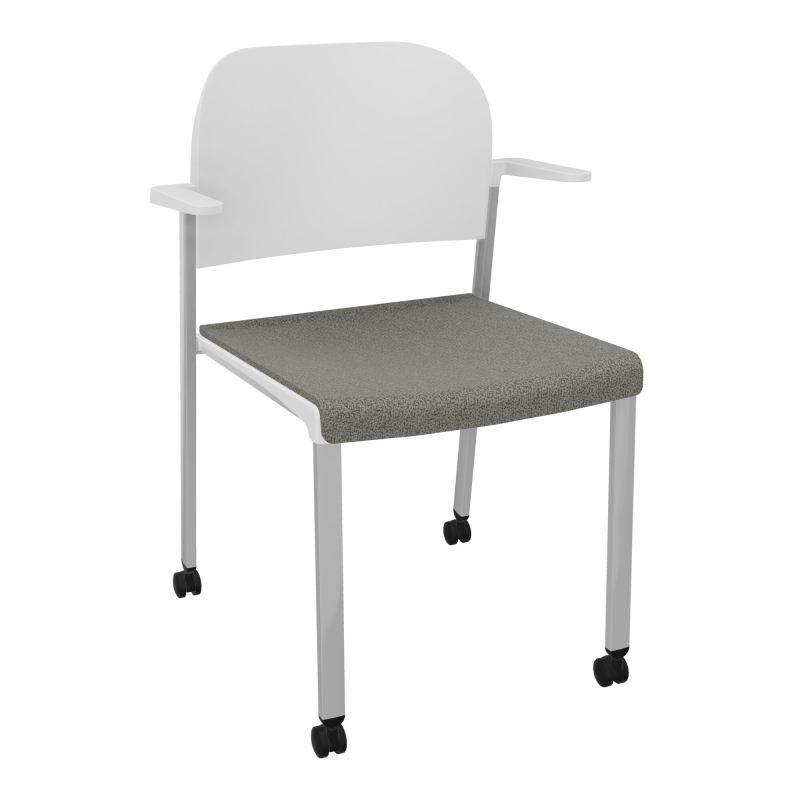 ROMY CHAISE 4P ROULT ASSISE TISSU DOSSIER POLYPRO AVEC ACCOUDOIRS  B1 SB PT