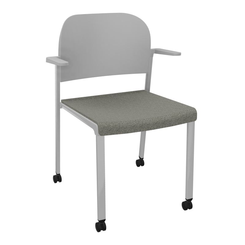 ROMY CHAISE 4P ROULT ASSISE TISSU DOSSIER POLYPRO AVEC ACCOUDOIRS  B1 SB PX