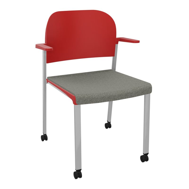 ROMY CHAISE 4P ROULT ASSISE TISSU DOSSIER POLYPRO AVEC ACCOUDOIRS  B1 SB PZ