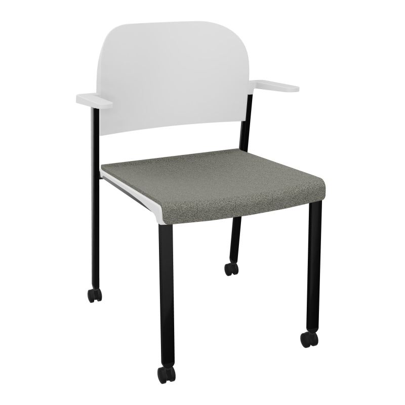 ROMY CHAISE 4P ROULT ASSISE TISSU DOSSIER POLYPRO AVEC ACCOUDOIRS  B1 SG PT